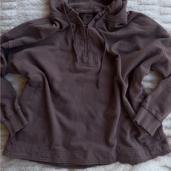 aerie Tops - Aerie Brown Hooded Oversized Sweatshirt Sz Large